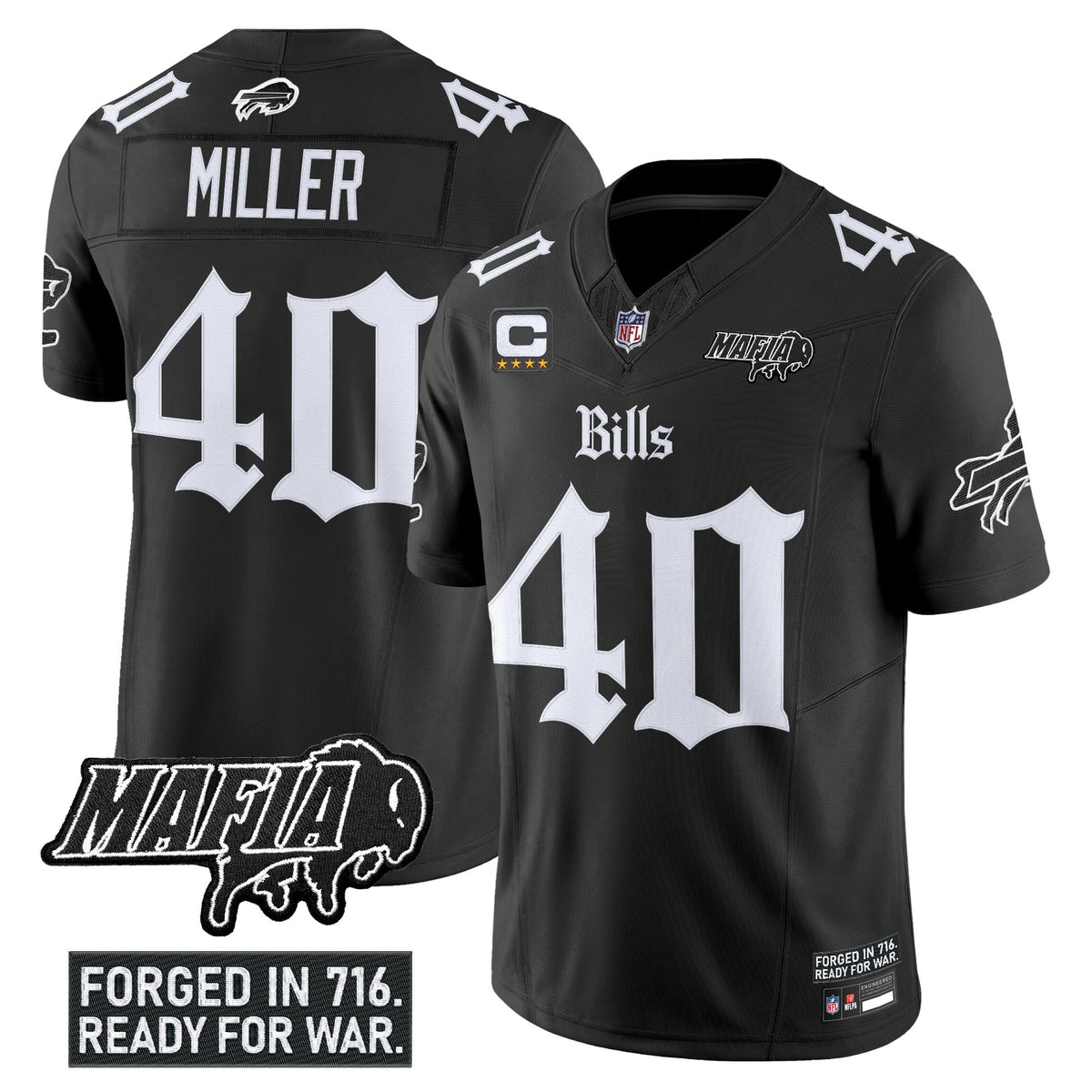 Men's Buffalo Bills 'Gothic Cold Front Edition' Vapor Limited Jersey V2 - All Stitched