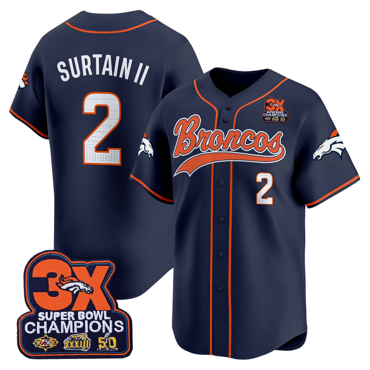 Men's Denver Broncos 2025 Vapor Baseball Jersey - All Stitched