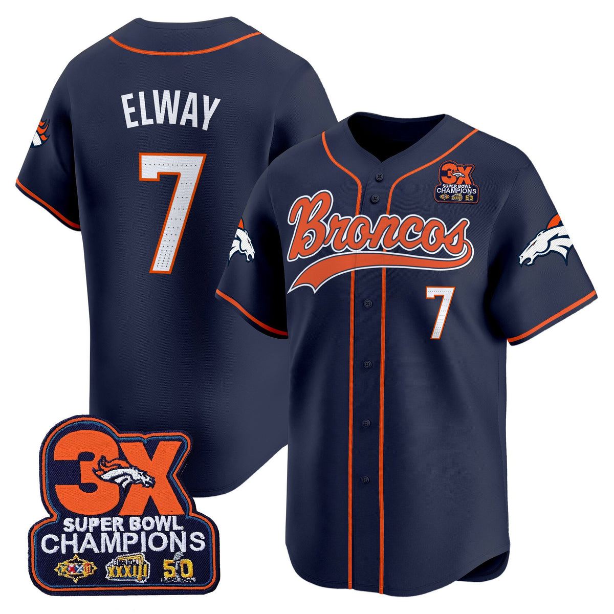 Men's Denver Broncos 2025 Vapor Baseball Jersey - All Stitched