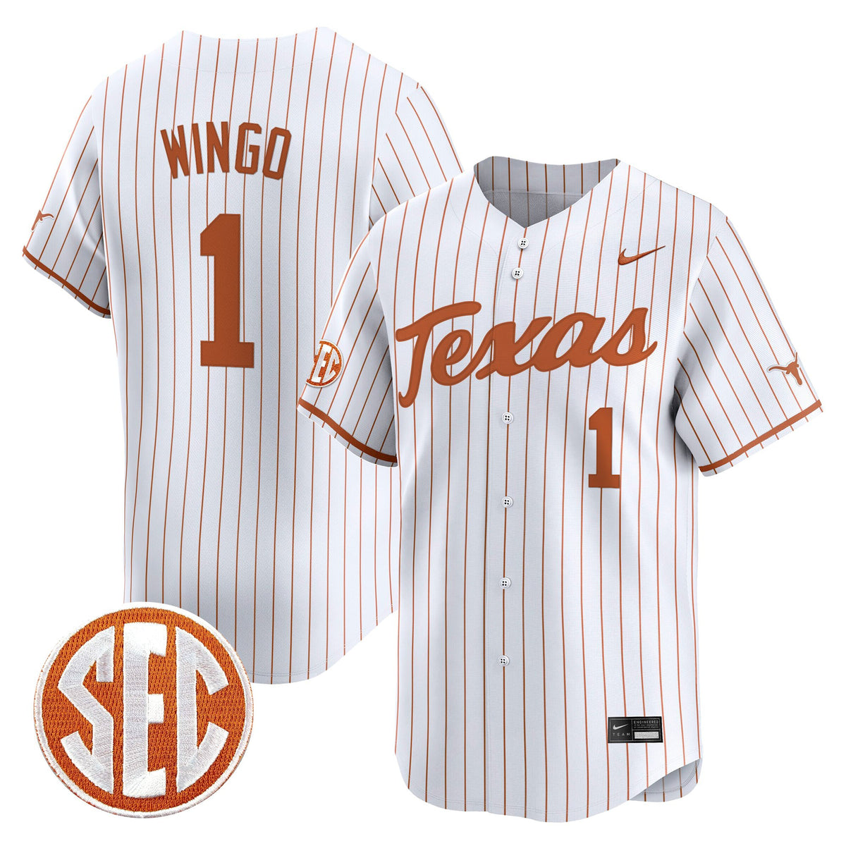 Men's Texas Longhorns 2025 Vapor Baseball Jersey - All Stitched