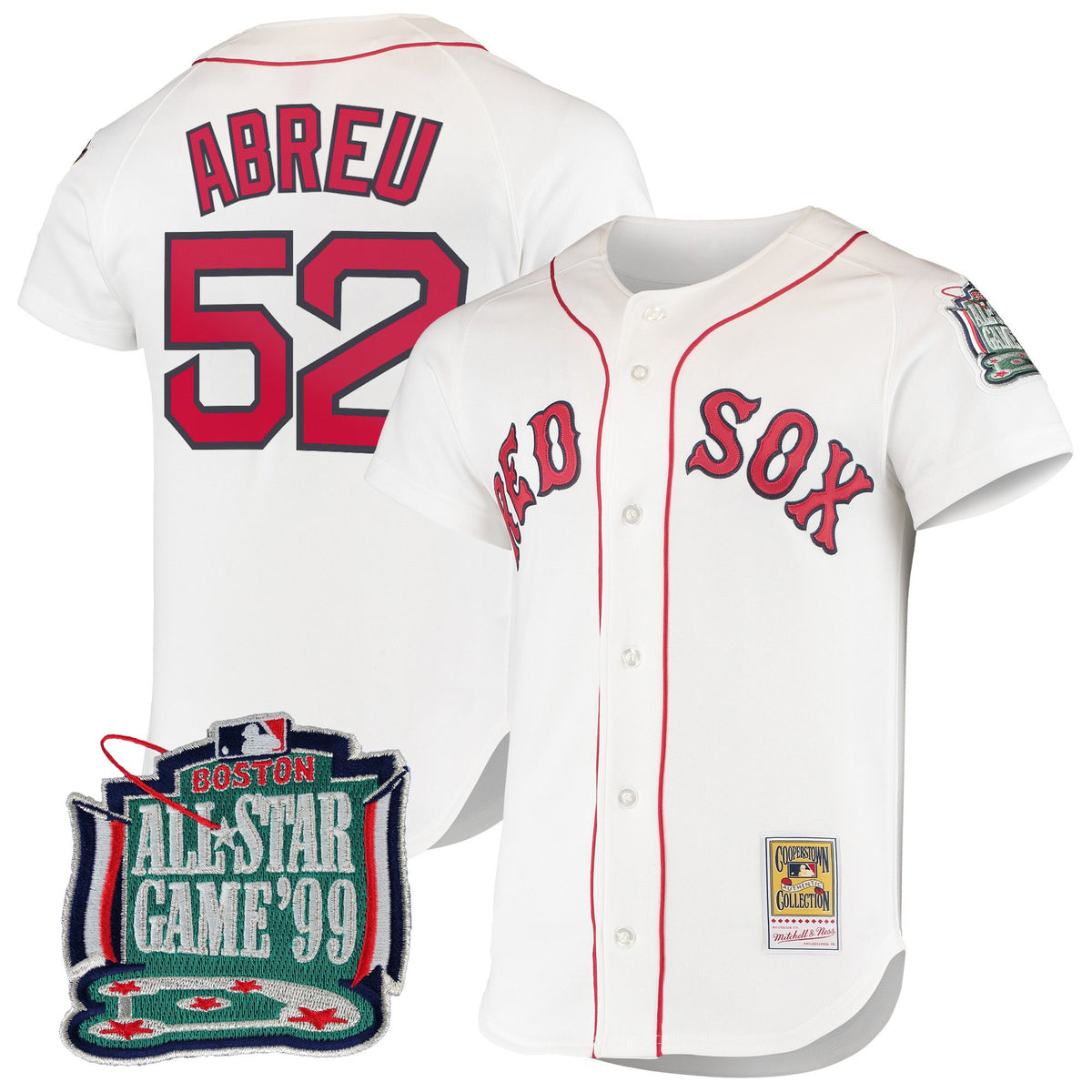Men's Boston Red Sox Throwback Jersey - Cooperstown Collection - All Stitched
