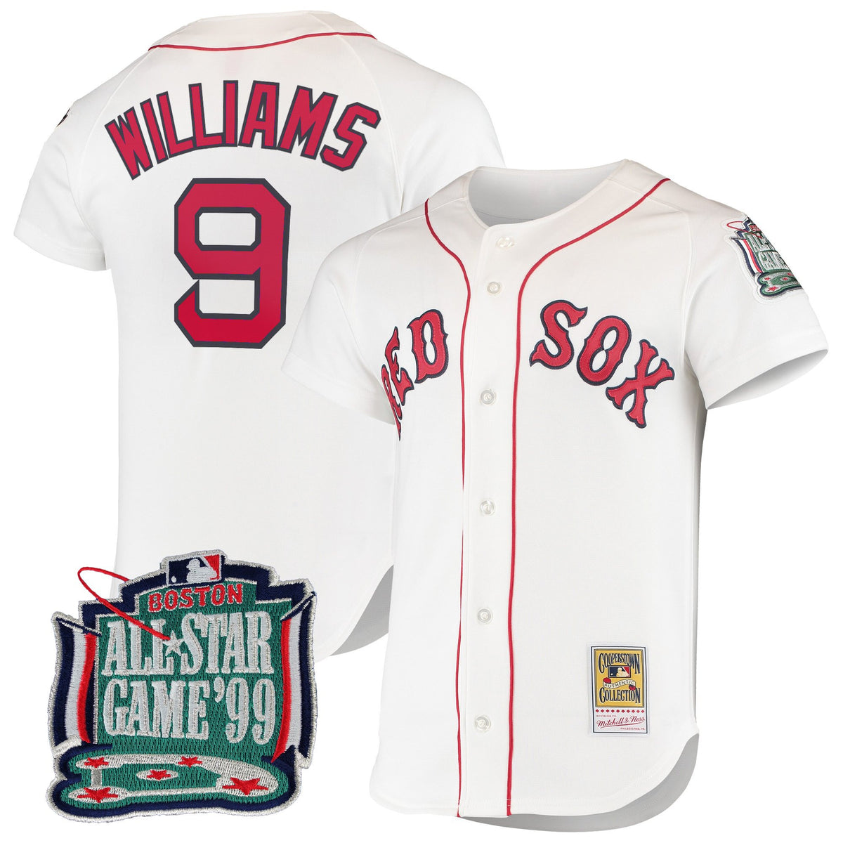 Men's Boston Red Sox Throwback Jersey - Cooperstown Collection - All Stitched