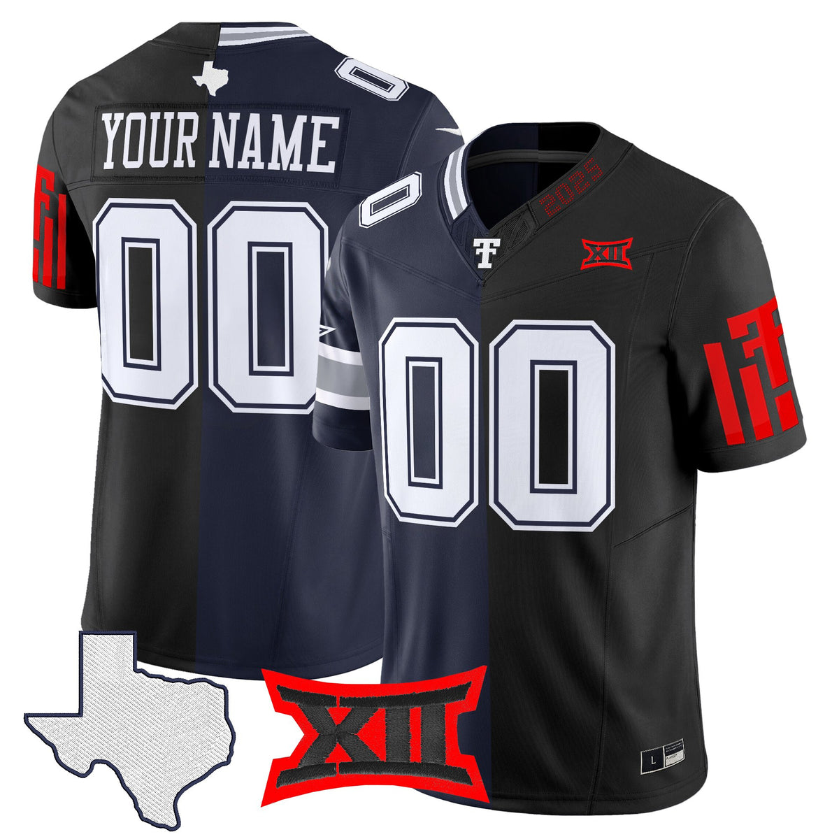 Dallas Cowboys x College Football' Split Vapor Limited Custom Jersey - All Stitched