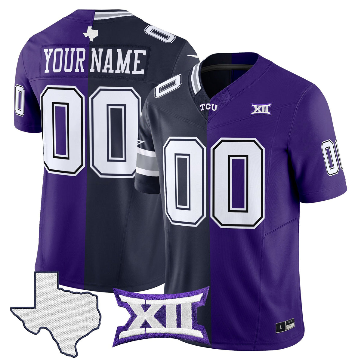 Dallas Cowboys x College Football' Split Vapor Limited Custom Jersey - All Stitched