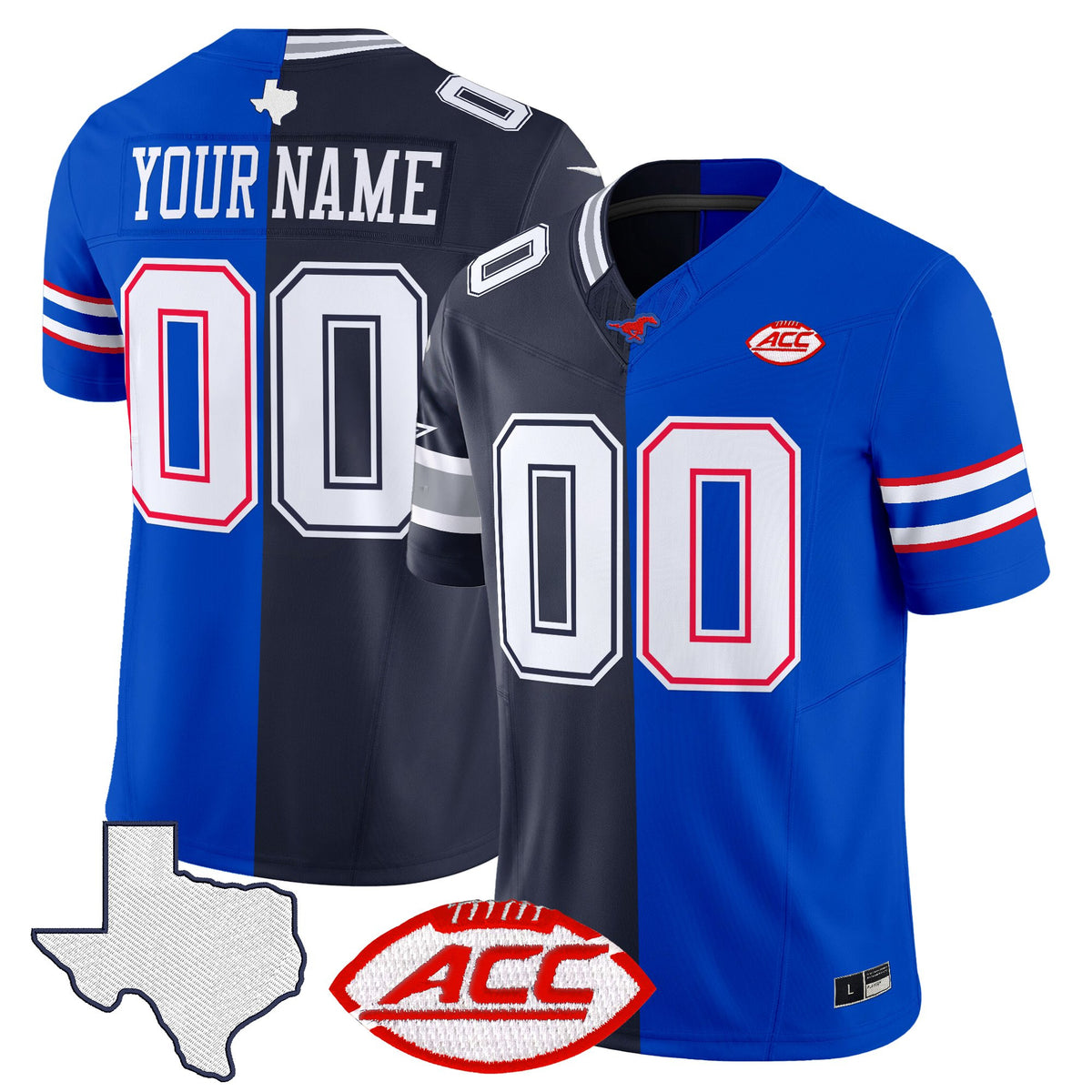 Dallas Cowboys x College Football' Split Vapor Limited Custom Jersey - All Stitched
