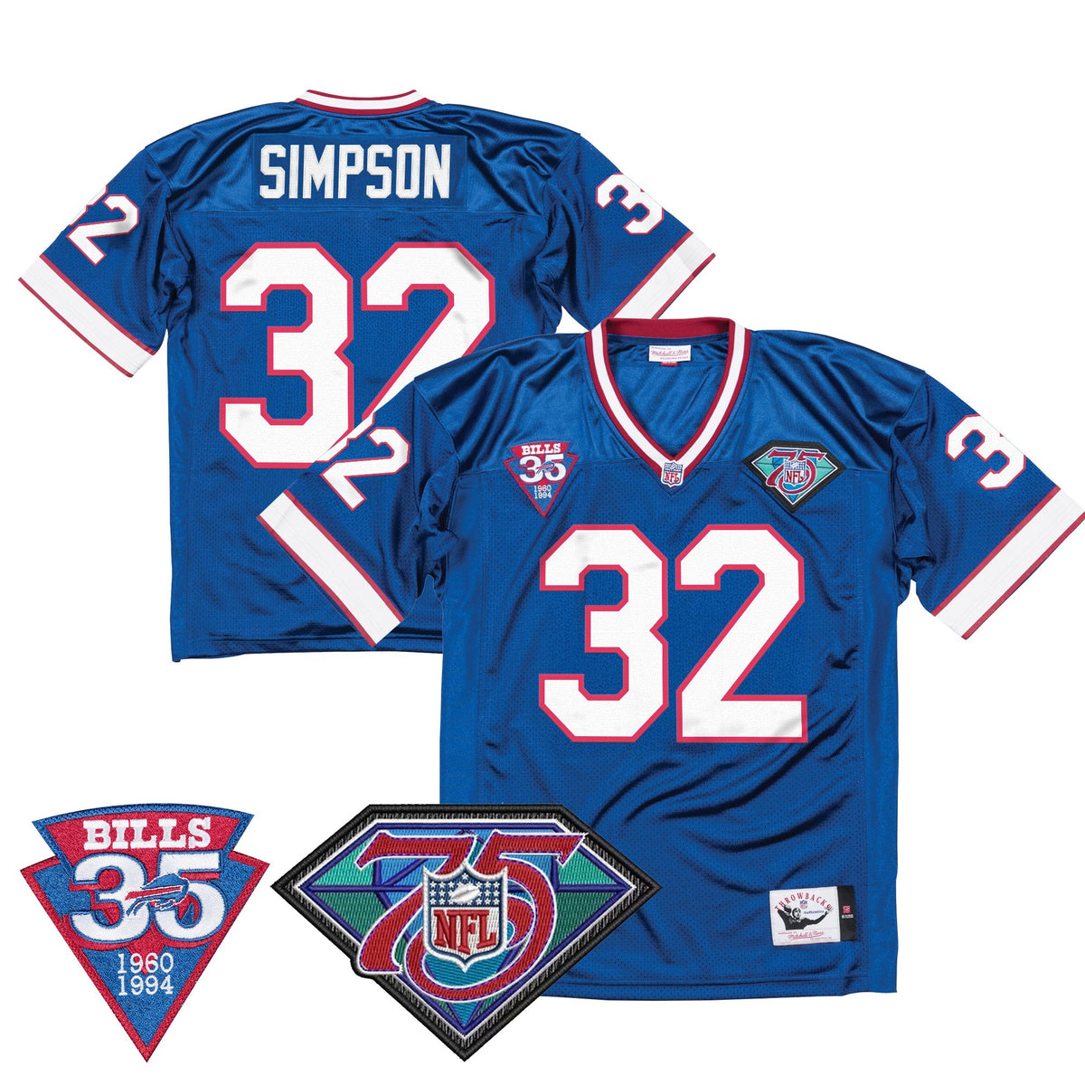 Men's Buffalo Bills Throwback Player Jersey - All Stitched