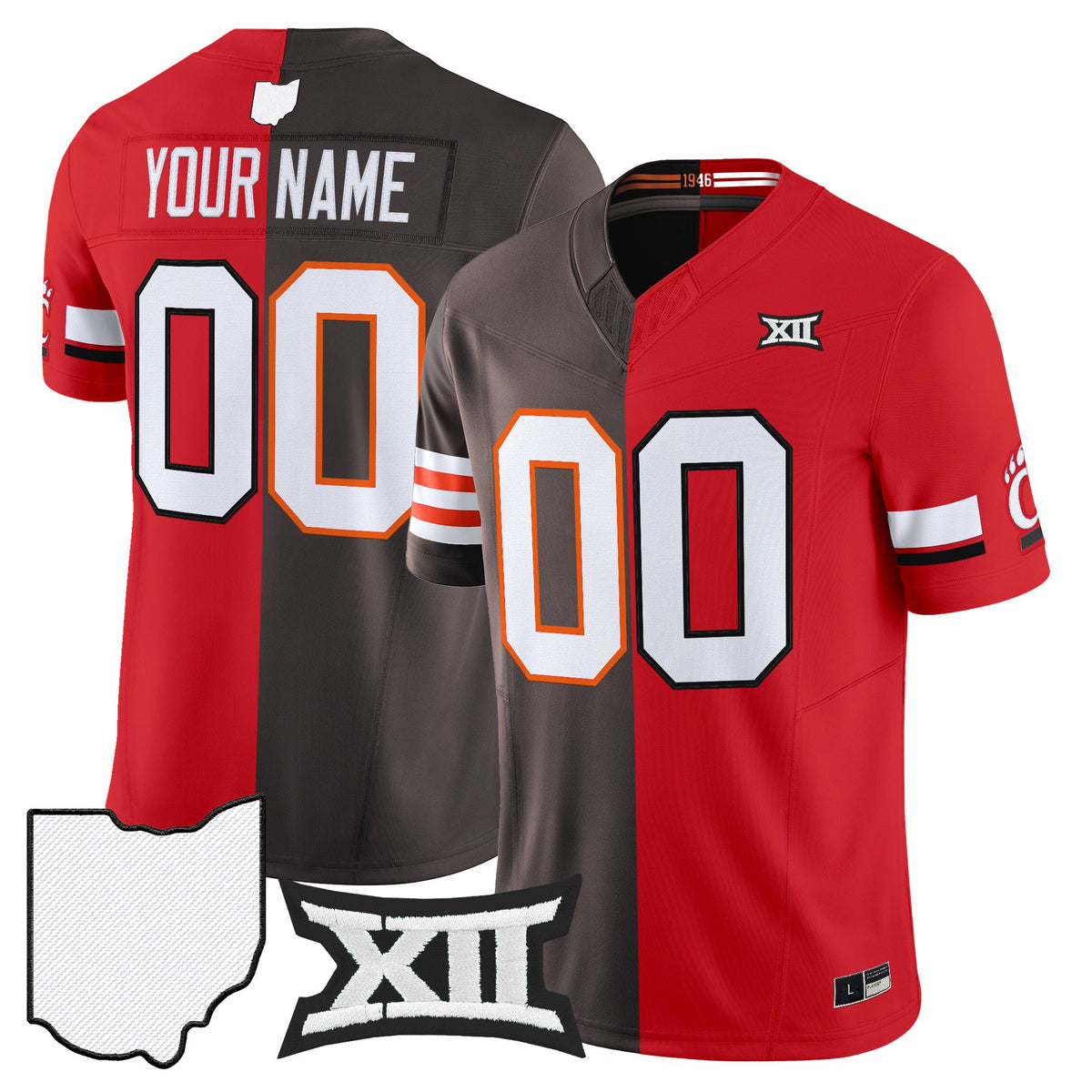 Browns & Bengals x College Football' Split Vapor Limited Custom Jersey - All Stitched