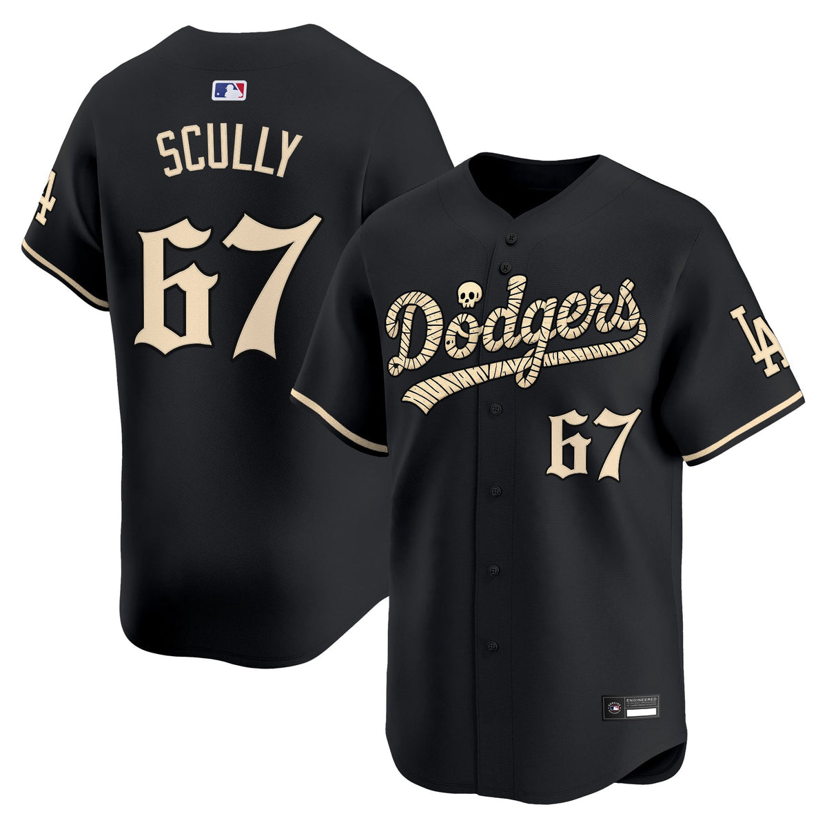 Los Angeles Dodgers 'Halloween Mummy Edition' Premier Limited Jersey - Stitched