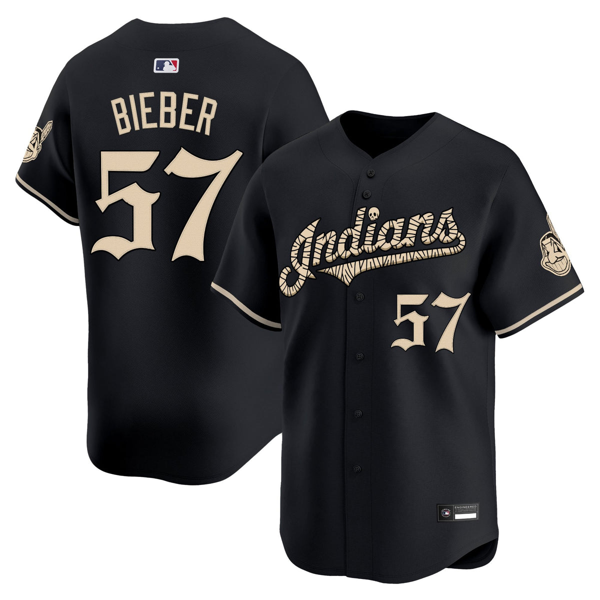 Cleveland Indians 'Halloween Mummy Edition' Vapor Premier Limited Jersey - Stitched