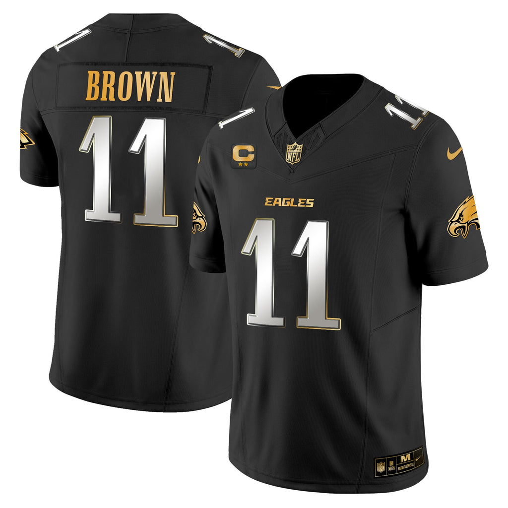 Men's Philadelphia Eagles 2025 Gold Vapor Limited Jersey - All Stitched