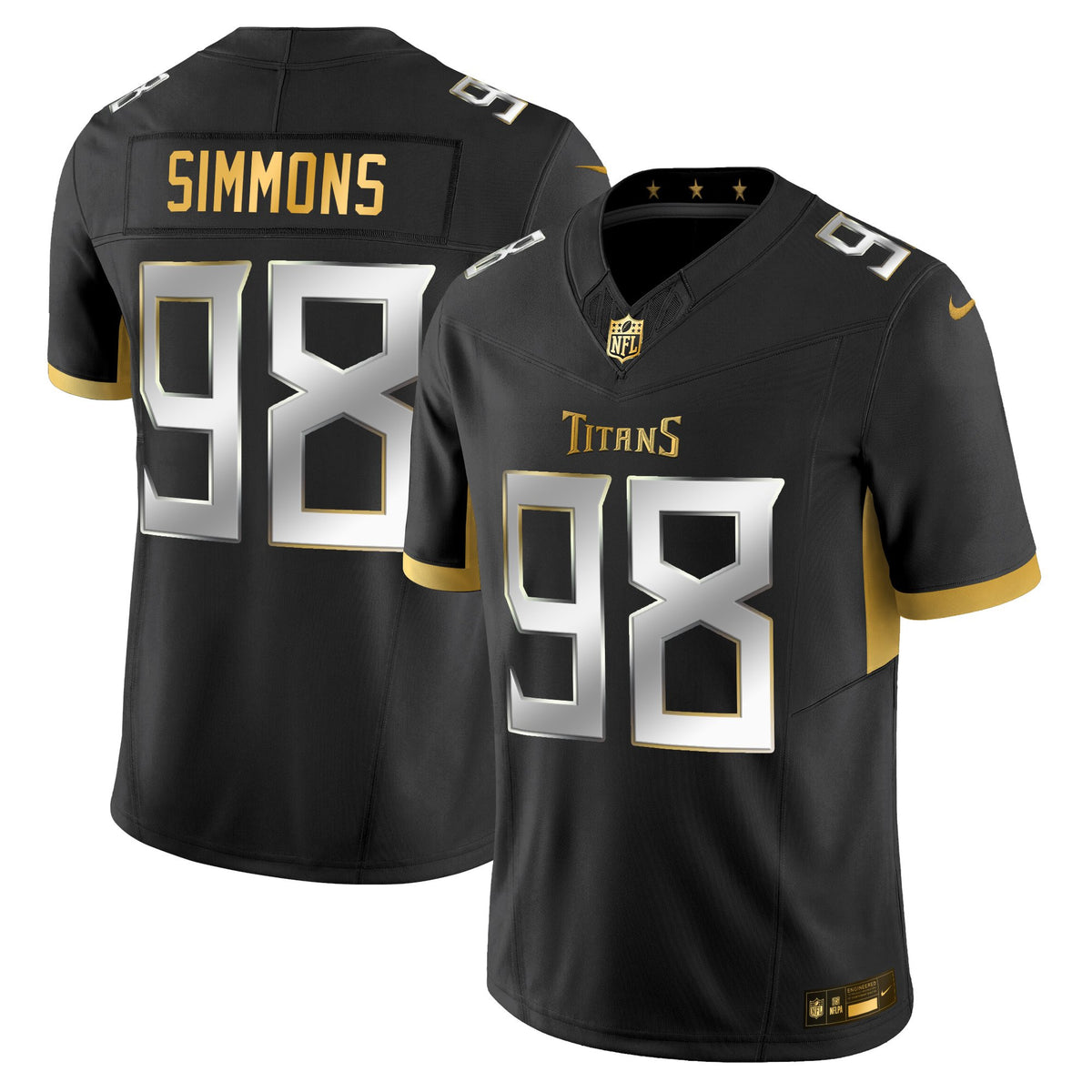 Men's Tennessee Titans 2025 Gold Vapor Limited Jersey - All Stitched