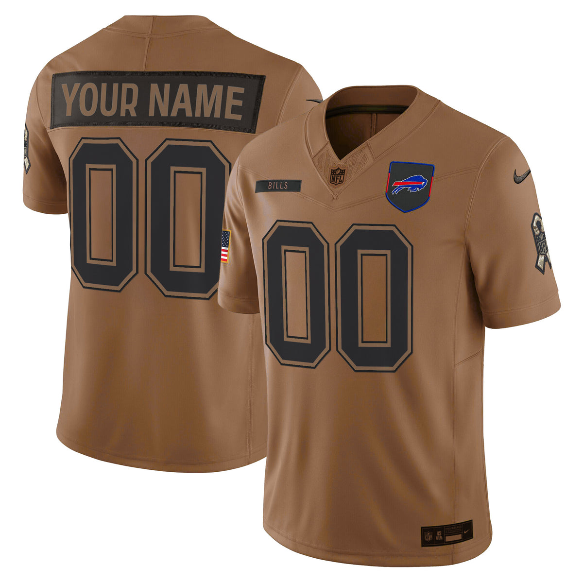 Buffalo Bills 2025 Salute to Service Vapor Limited Custom Jersey - All Stitched