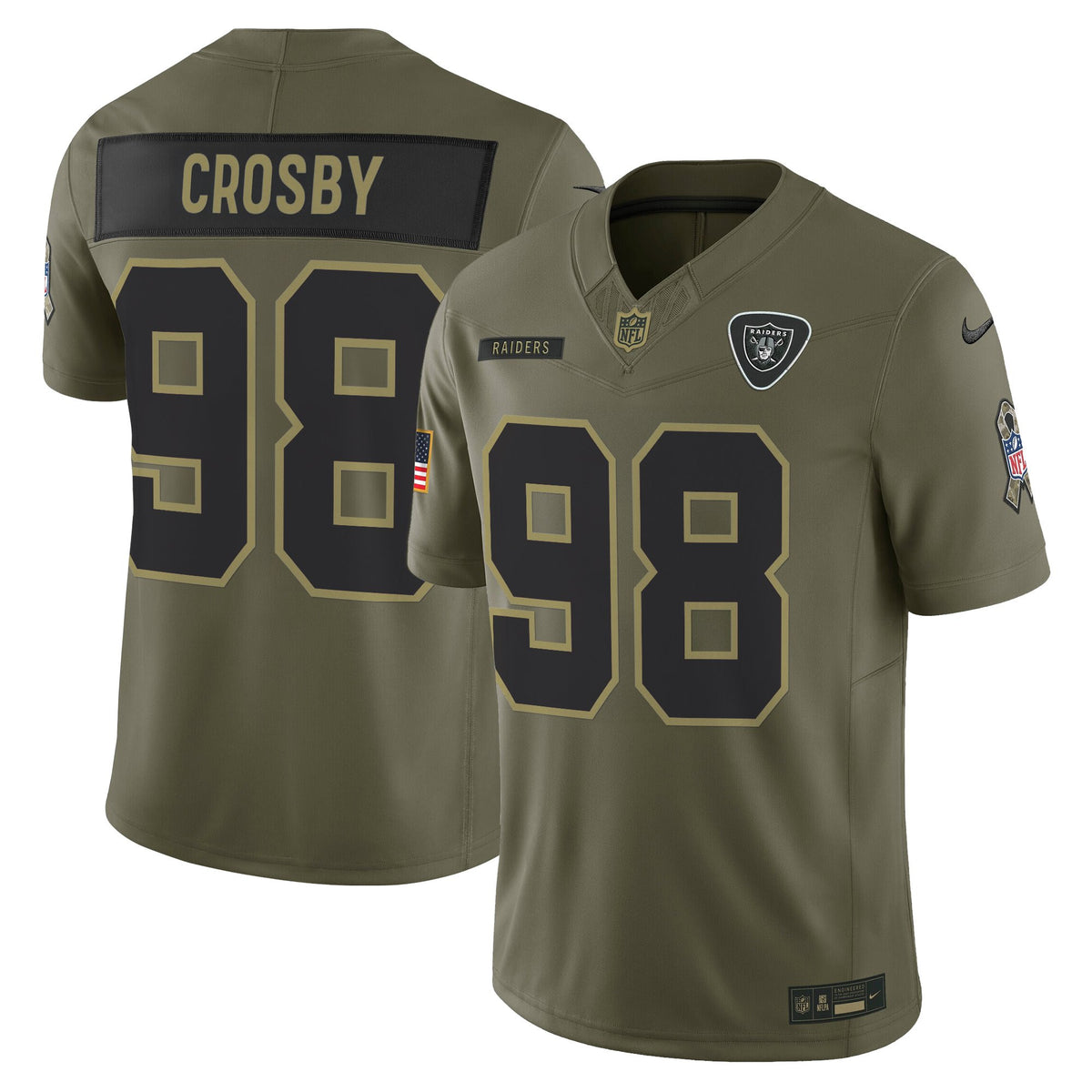 Las Vegas Raiders 2025 Salute to Service Vapor Limited Jersey - All Stitched