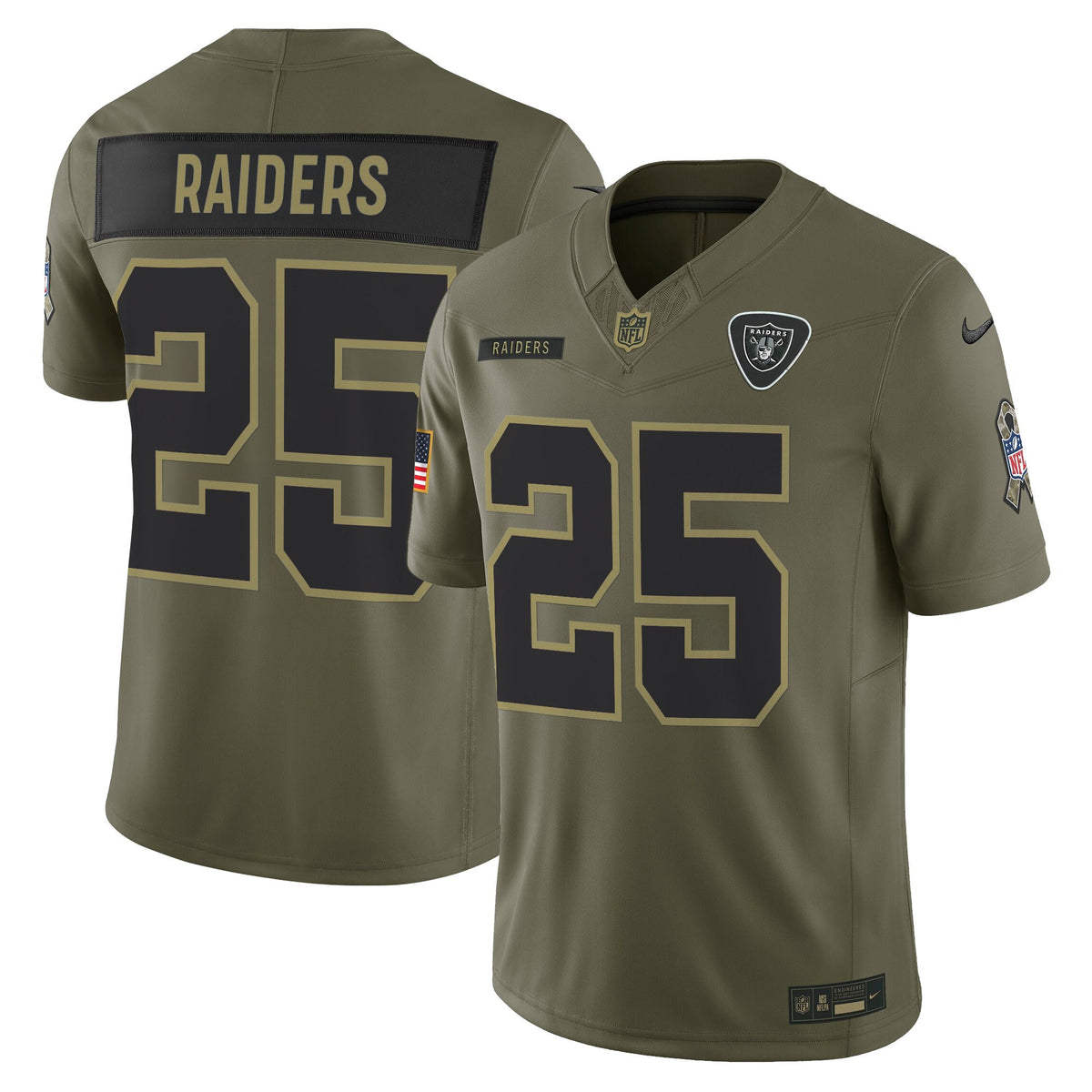 Las Vegas Raiders 2025 Salute to Service Vapor Limited Jersey - All Stitched