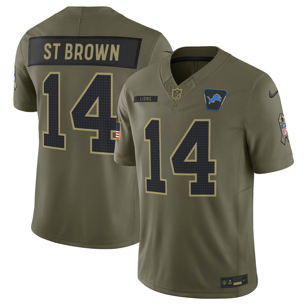 Men's Detroit Lions 2025 Salute to Service Vapor Limited Jersey - All Stitched