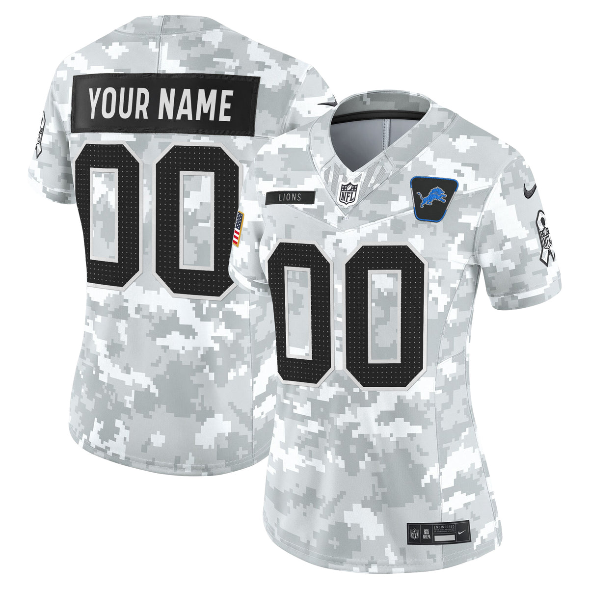 Detroit Lions 2025 Salute to Service Vapor Limited Custom Jersey - All Stitched