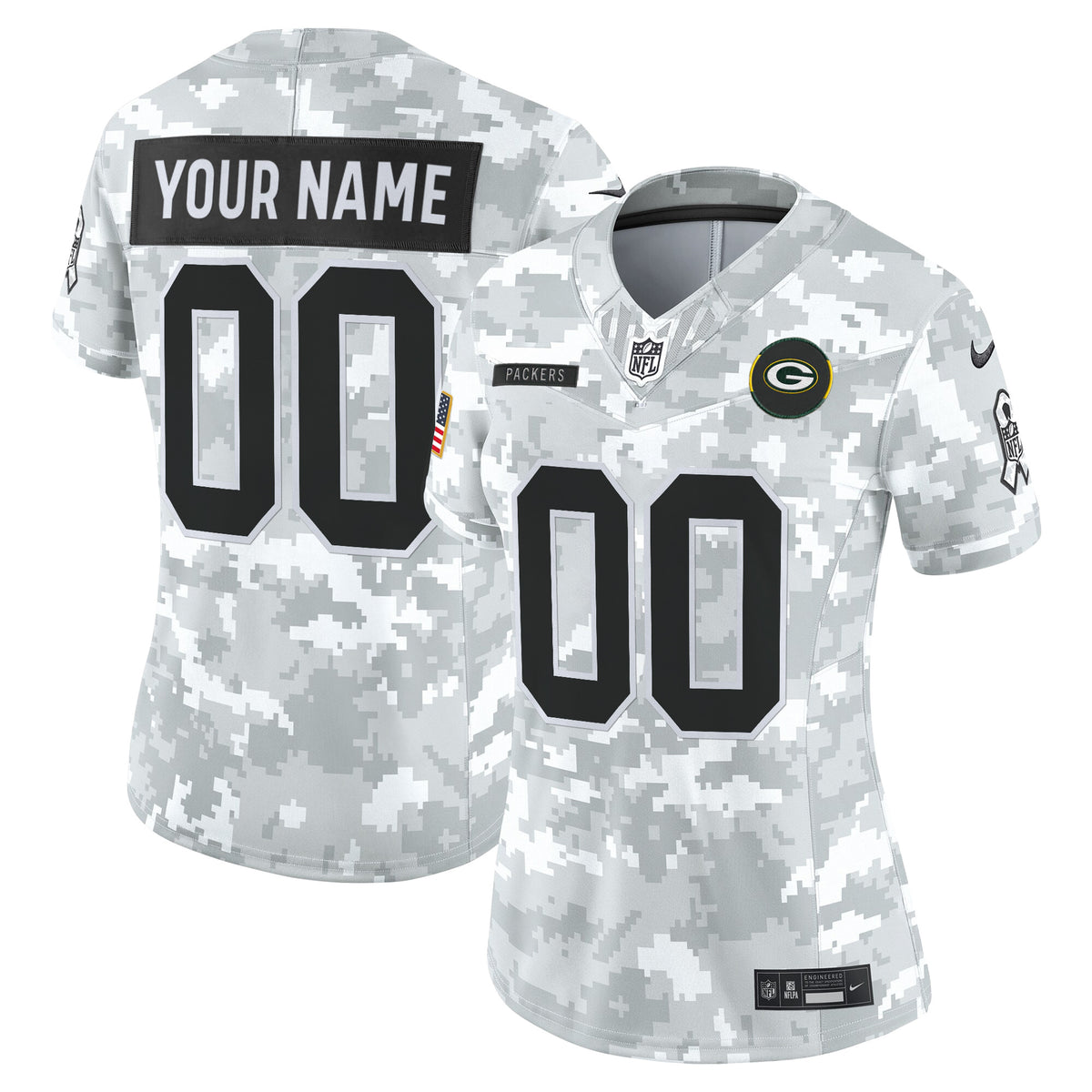 Green Bay Packers 2025 Salute to Service Vapor Limited Custom Jersey - All Stitched