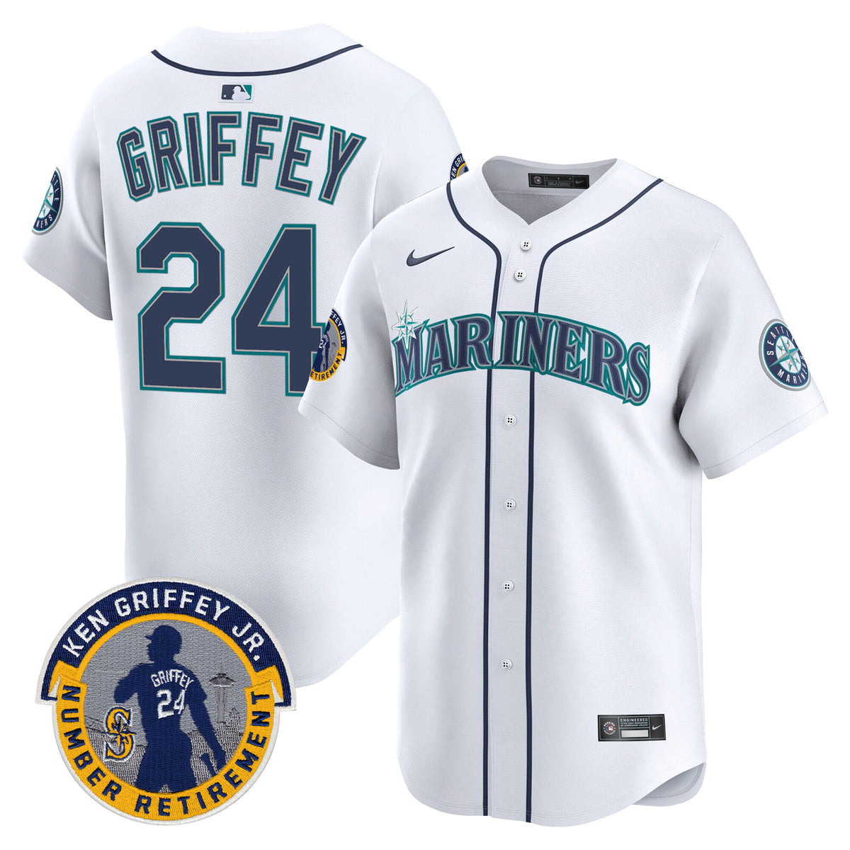 Men's Seattle Mariners 2025 Ken Griffey Jr. Patch Vapor Premier Limited Jersey - All Stitched