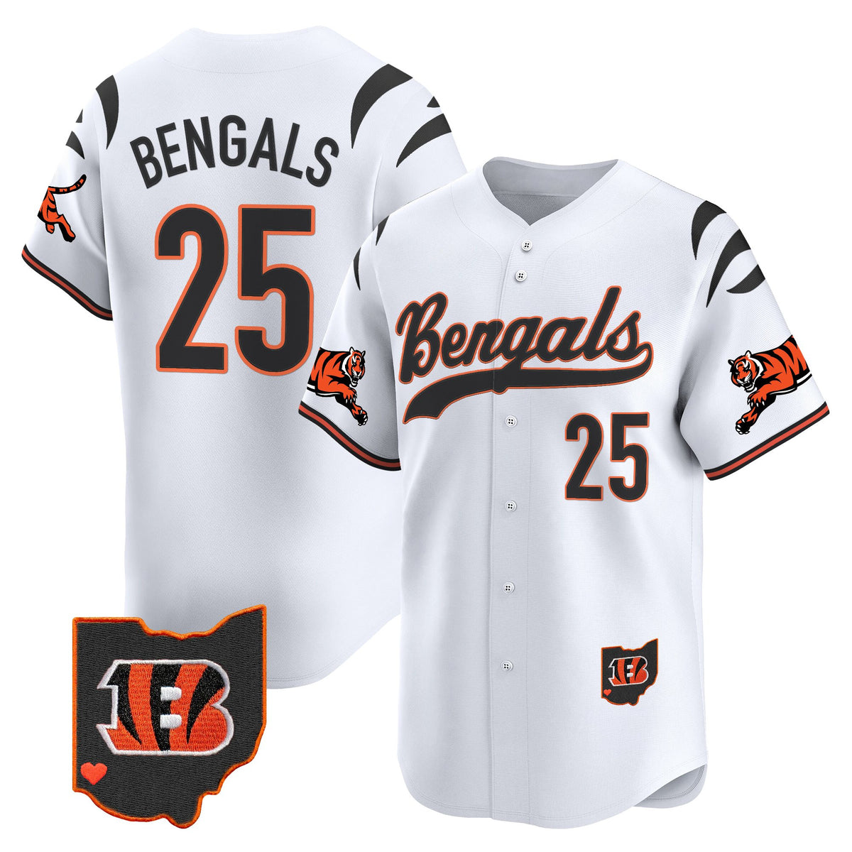 Men's Cincinnati Bengals 2025 Vapor Limited Baseball Jersey V2 - All Stitched