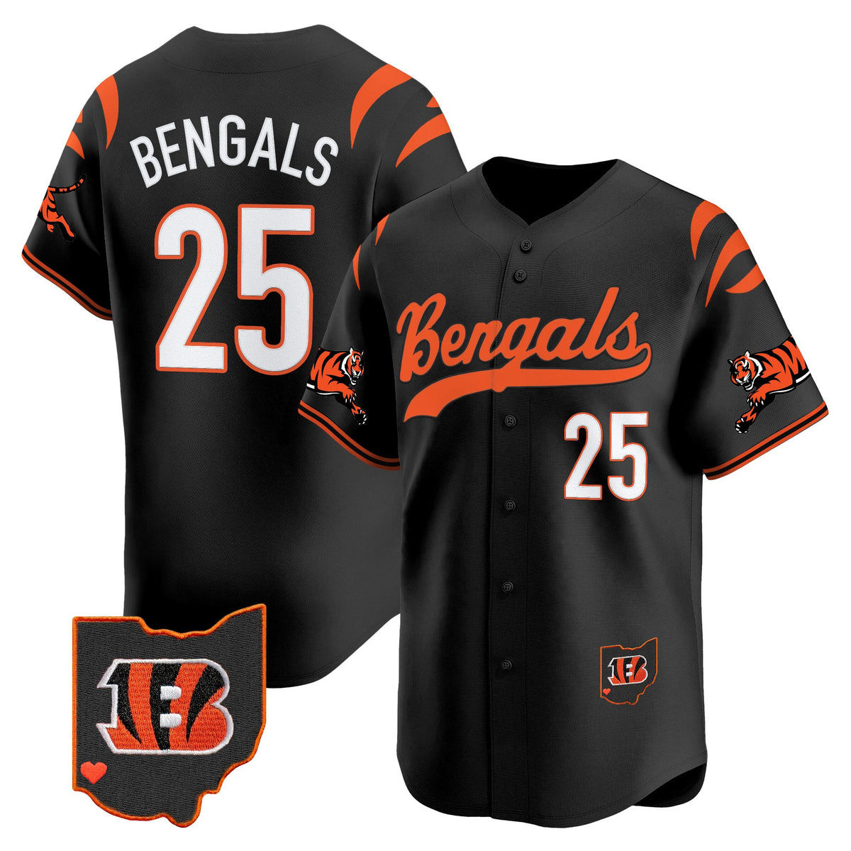 Men's Cincinnati Bengals 2025 Vapor Limited Baseball Jersey V2 - All Stitched