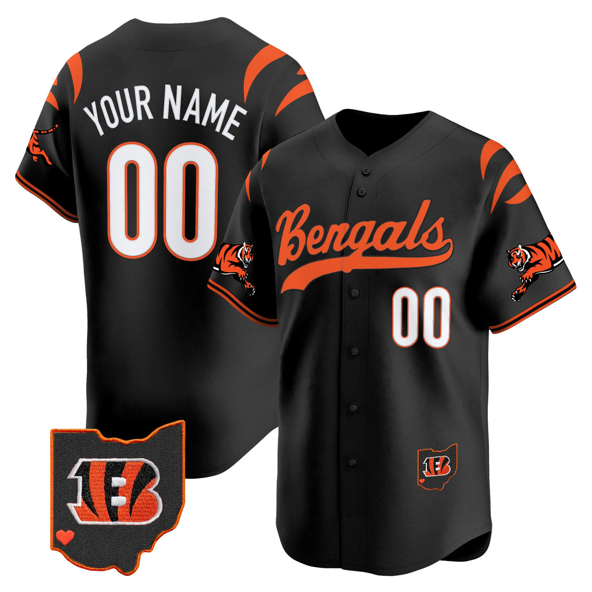 Cincinnati Bengals 2025 Vapor Limited Baseball Custom Jersey V2 - All Stitched