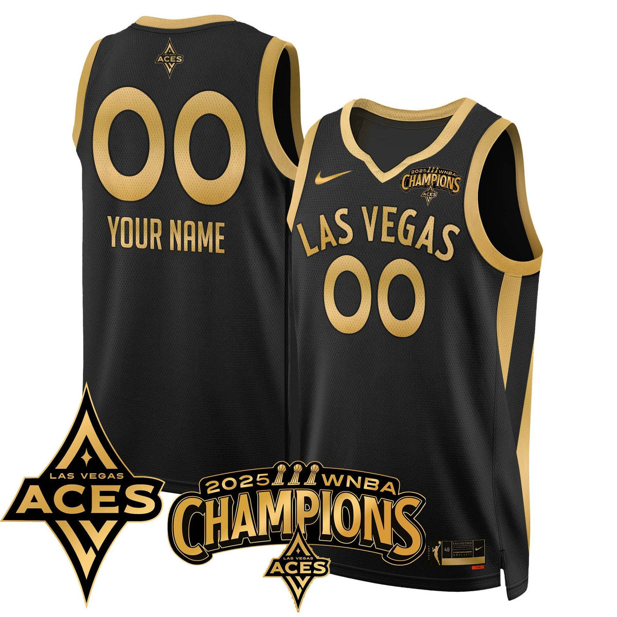 Las Vegas Aces 2025 WNBA Championship Custom Jersey - All Stitched