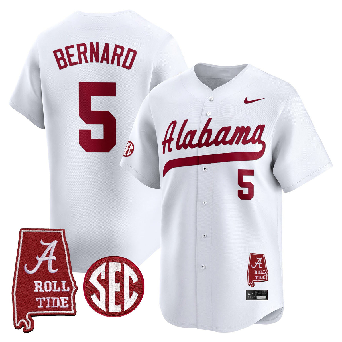 Men's Alabama Crimson Tide 2025 Vapor Baseball Jersey - Alabama Map - All Stitched
