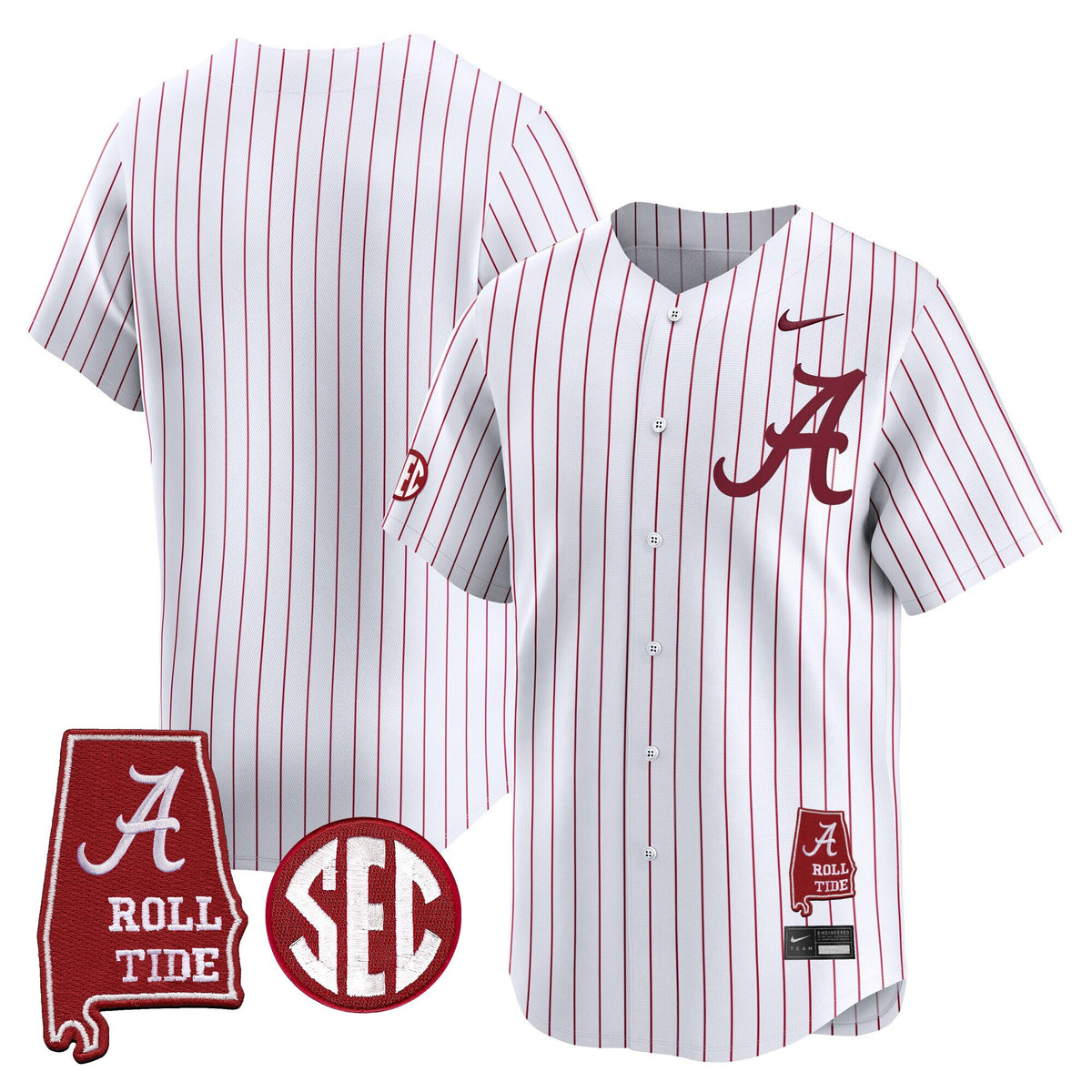 Men's Alabama Crimson Tide 2025 Vapor Baseball Jersey - Alabama Map - All Stitched