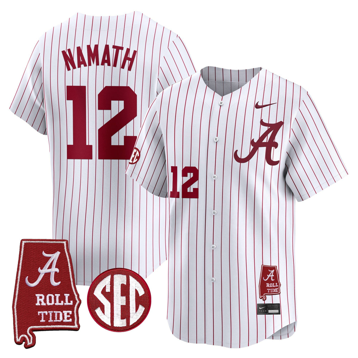 Men's Alabama Crimson Tide 2025 Vapor Baseball Jersey - Alabama Map - All Stitched