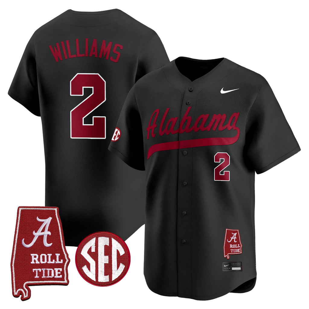 Men's Alabama Crimson Tide 2025 Vapor Baseball Jersey - Alabama Map - All Stitched