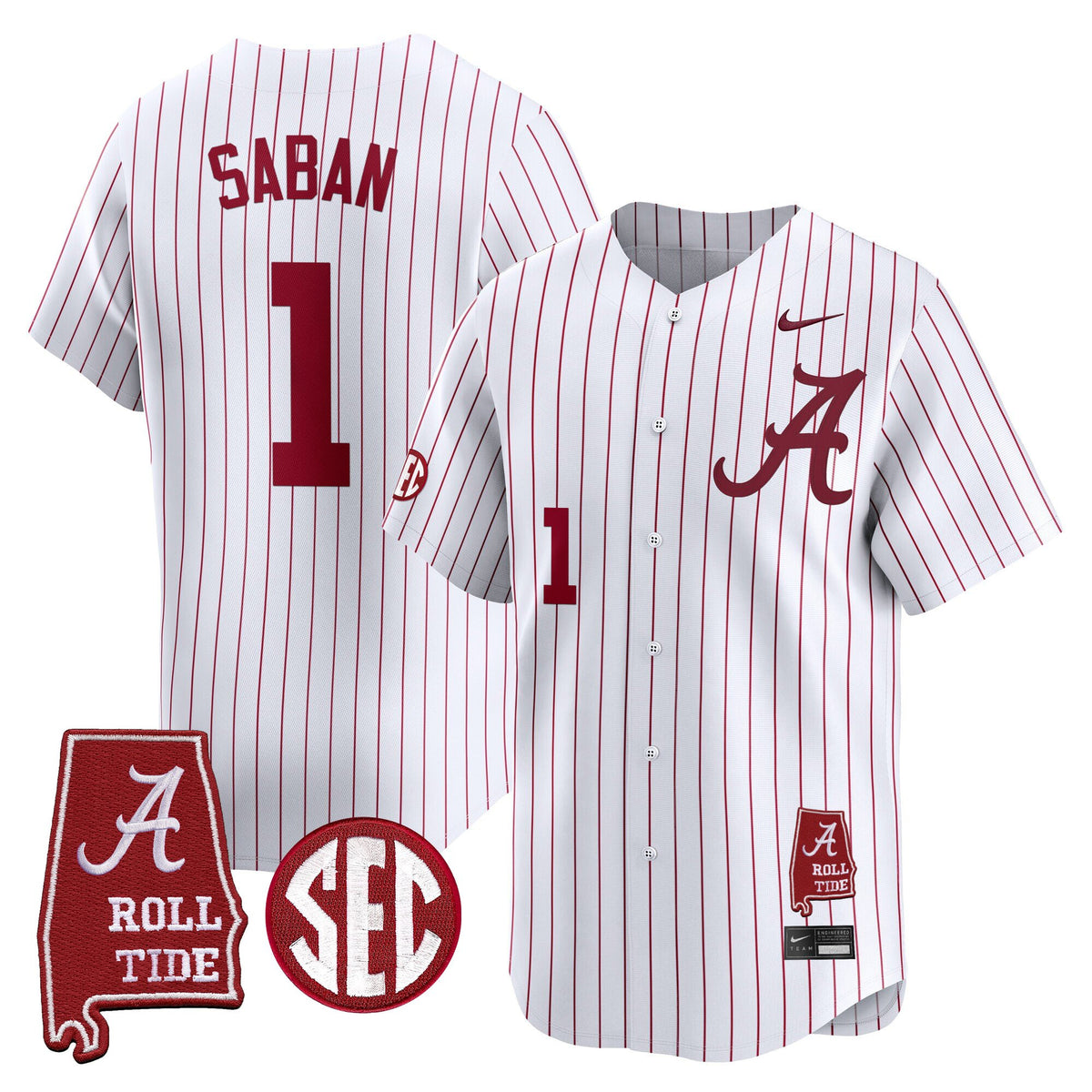 Men's Alabama Crimson Tide 2025 Vapor Baseball Jersey - Alabama Map - All Stitched