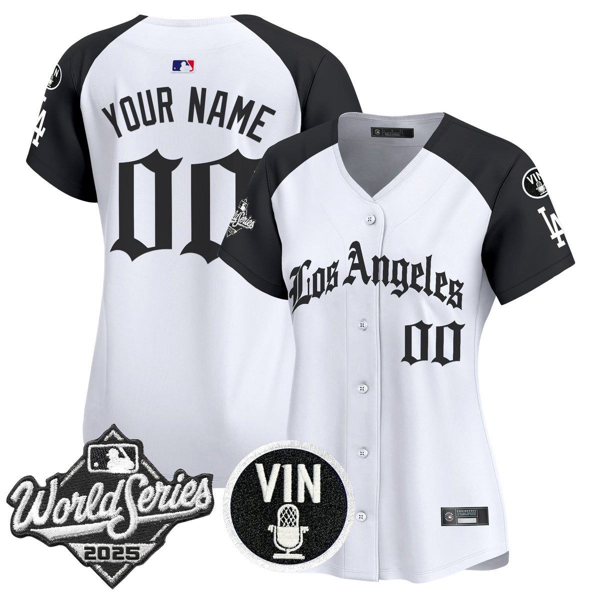 Dodgers 2025 World Series Vapor Premier Limited Custom Jersey - LA Gothic Edition - All Stitched