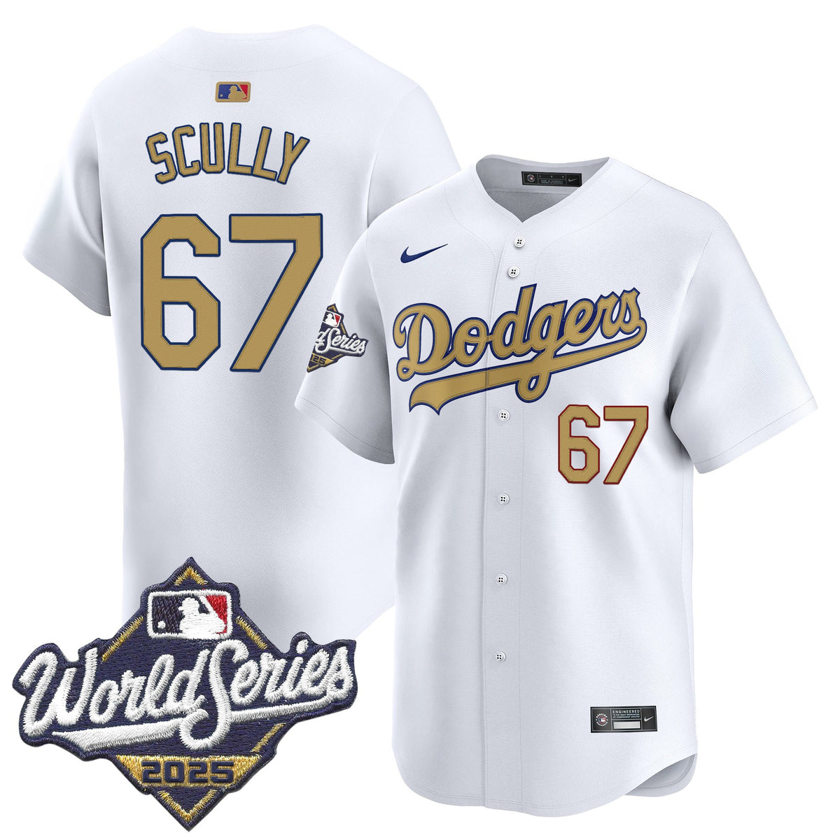 Dodgers 2025 World Series Gold Vapor Premier Limited Jersey - All Stitched