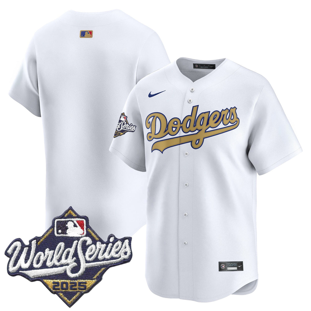 Dodgers 2025 World Series Gold Vapor Premier Limited Jersey - All Stitched