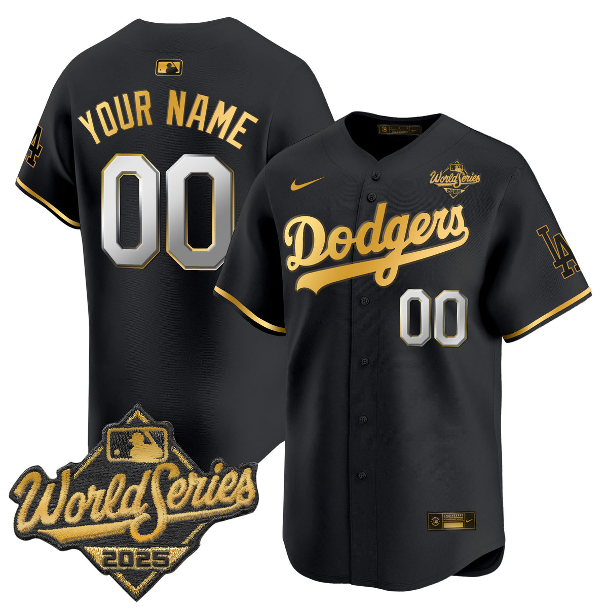 Dodgers 2025 World Series Vapor Premier Limited Custom Jersey V2 - All Stitched