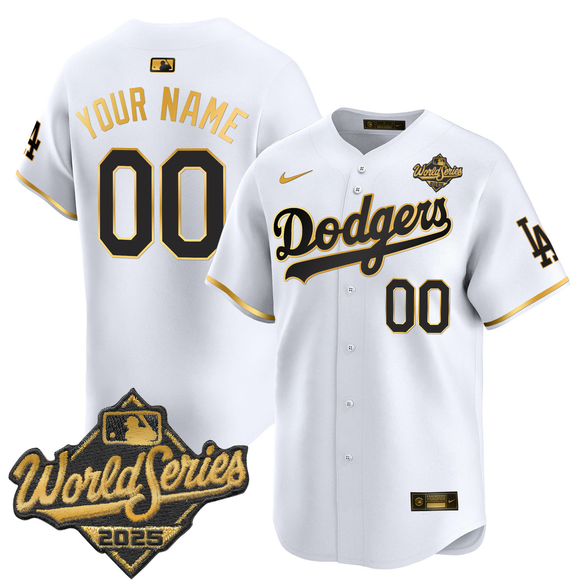 Dodgers 2025 World Series Vapor Premier Limited Custom Jersey V2 - All Stitched
