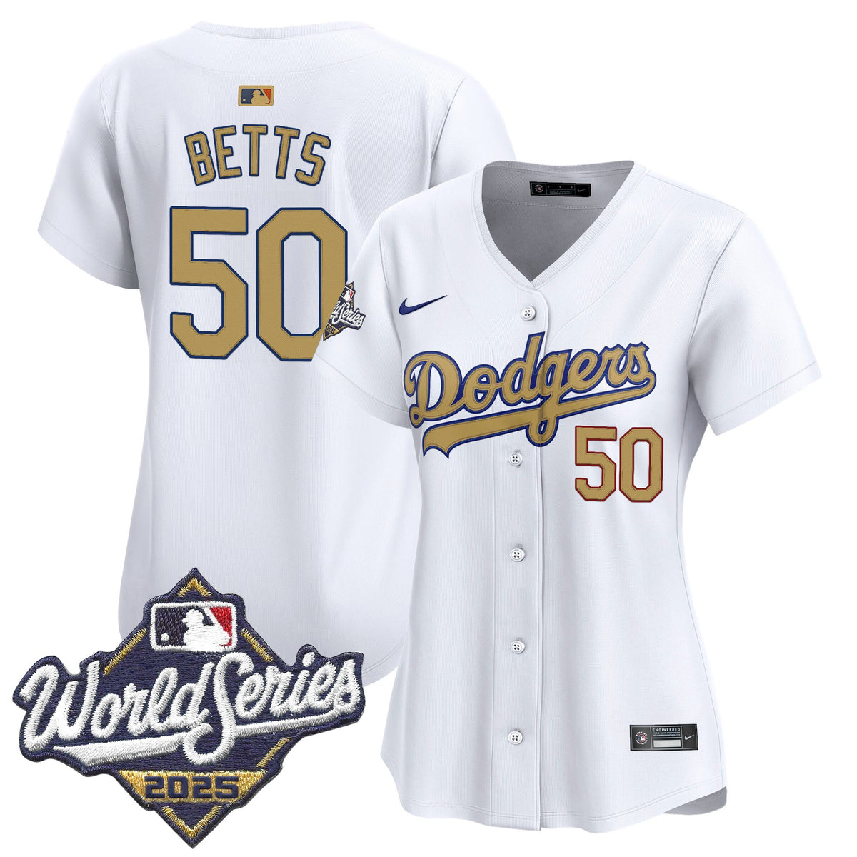Dodgers 2025 World Series Gold Vapor Premier Limited Jersey - All Stitched
