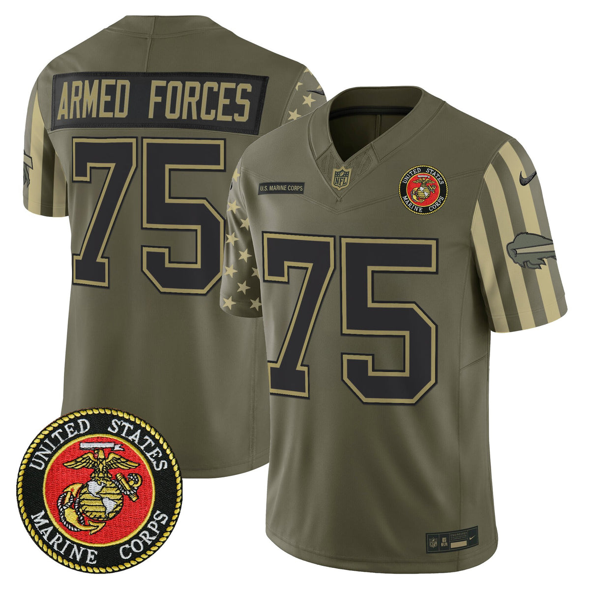 Men's Buffalo Bills x U.S. Military Veteran Vapor Limited Jersey - All Stitched