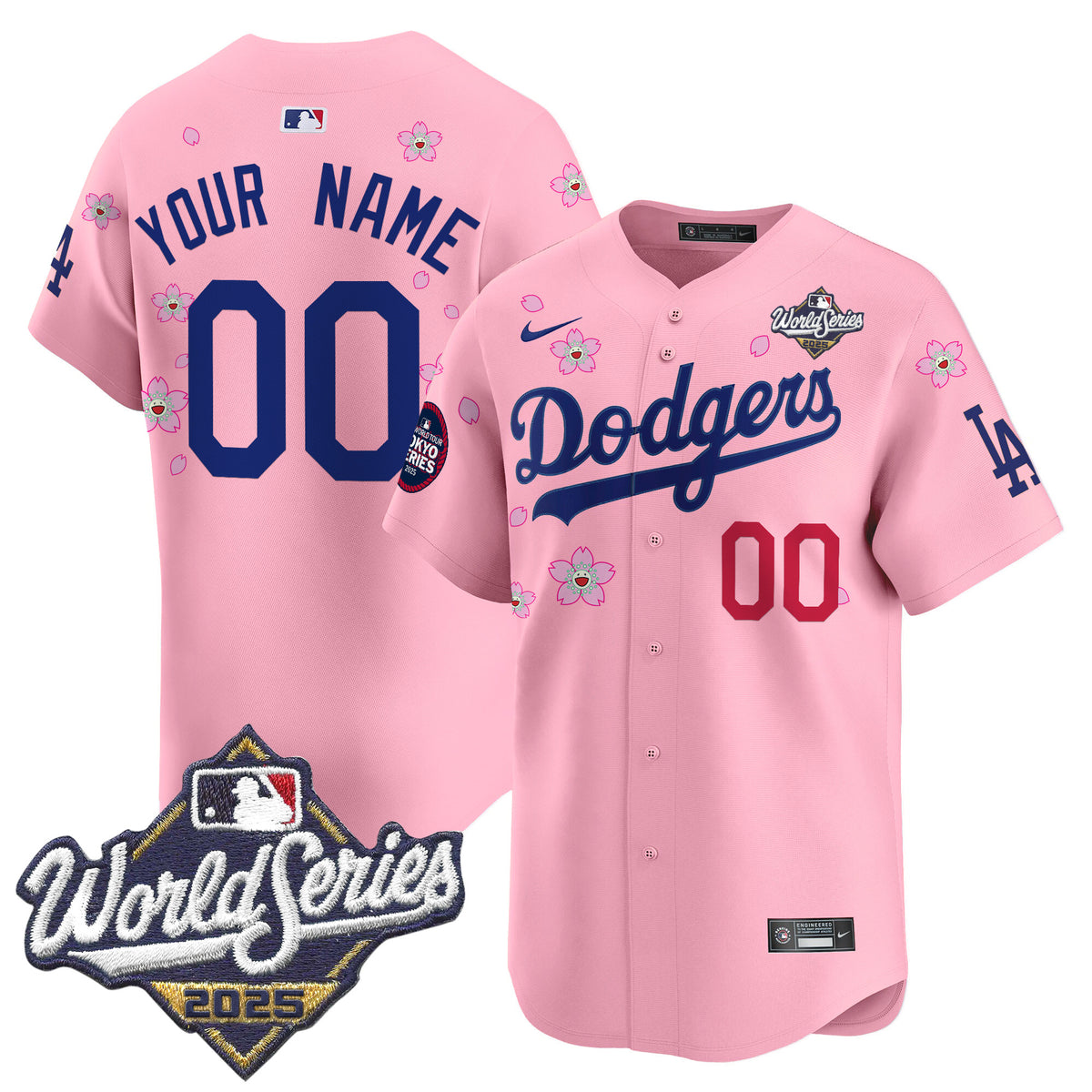 Dodgers 2025 World Series x Tokyo Series Vapor Premier Limited Custom Jersey V2 - Stitched