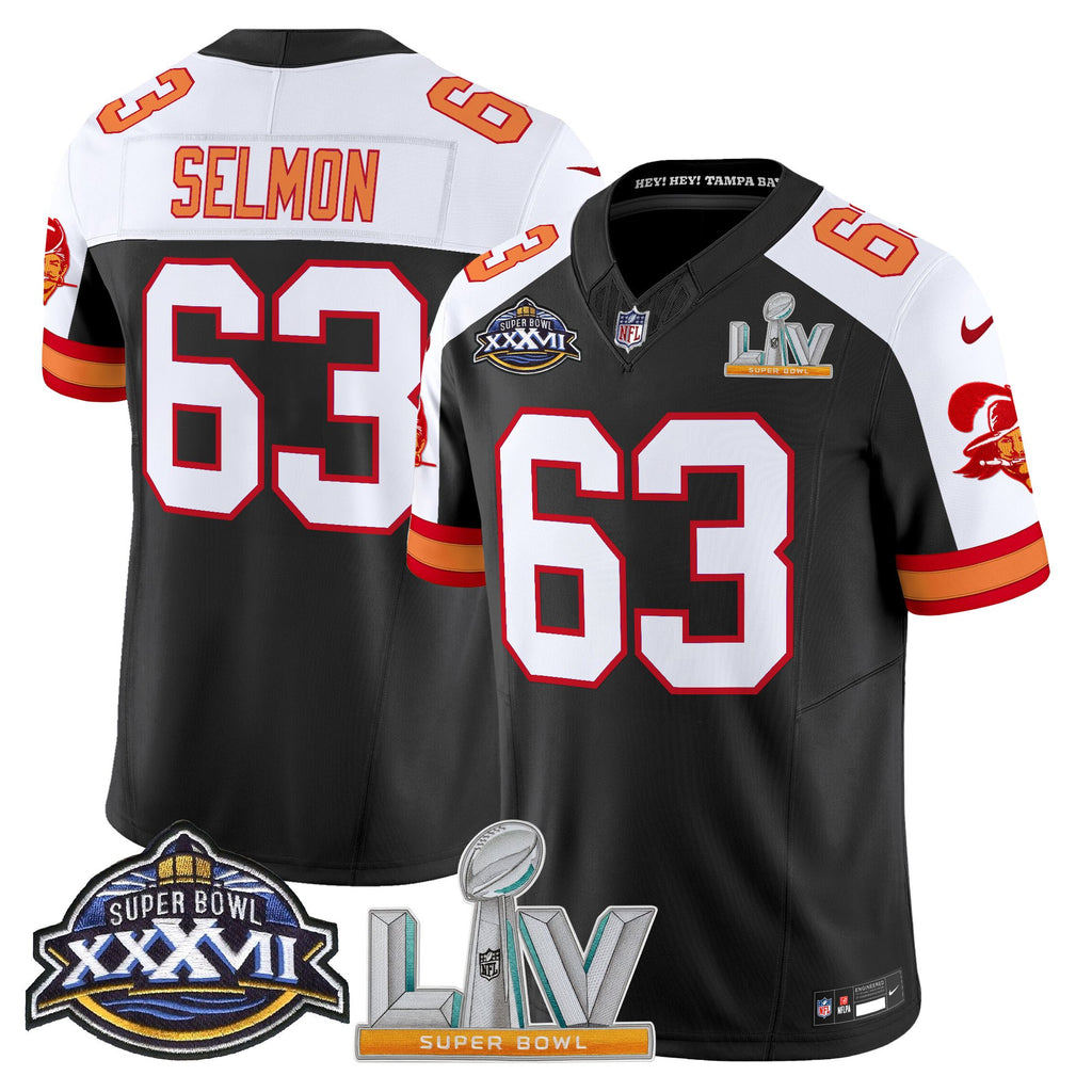 Men's Tampa Bay Buccaneers Super Bowl XXXVII & Super Bowl LV Patch Throwback Vapor Limited Jersey - All Stitched