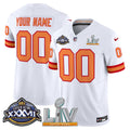 Tampa Bay Buccaneers Super Bowl XXXVII & Super Bowl LV Patch Throwback Vapor Limited Custom Jersey - All Stitched