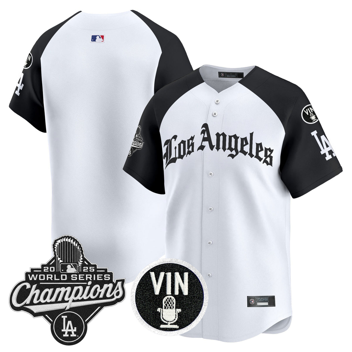 Men's Dodgers 2025 World Series Champions Vapor Premier Limited Jersey - LA Gothic Edition - All Stitched