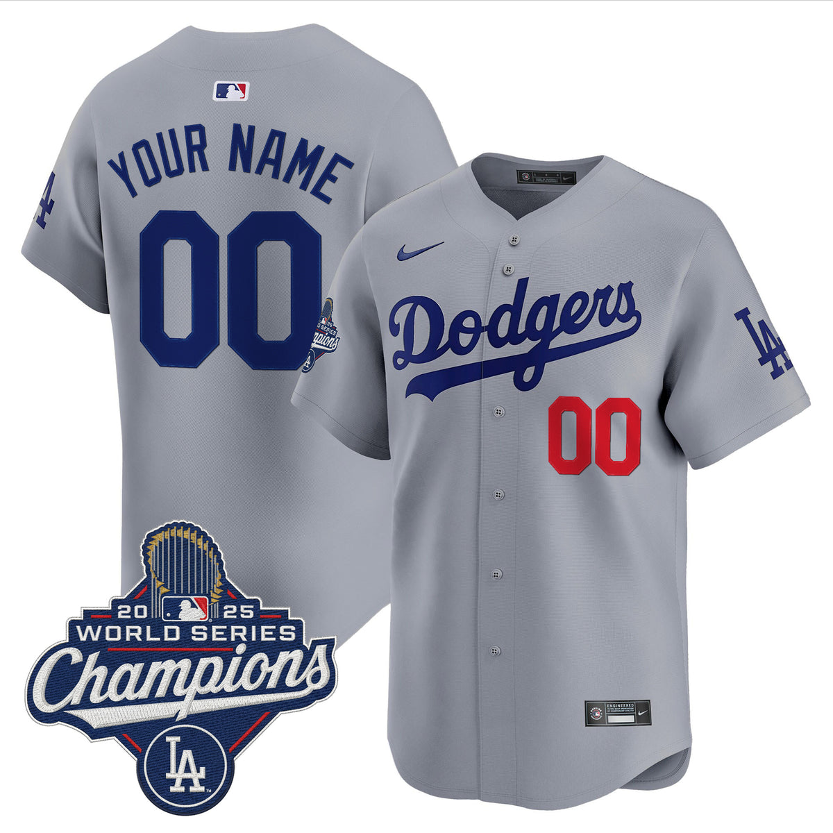 Dodgers 2025 World Series Champions Vapor Premier Limited Custom Jersey - All Stitched