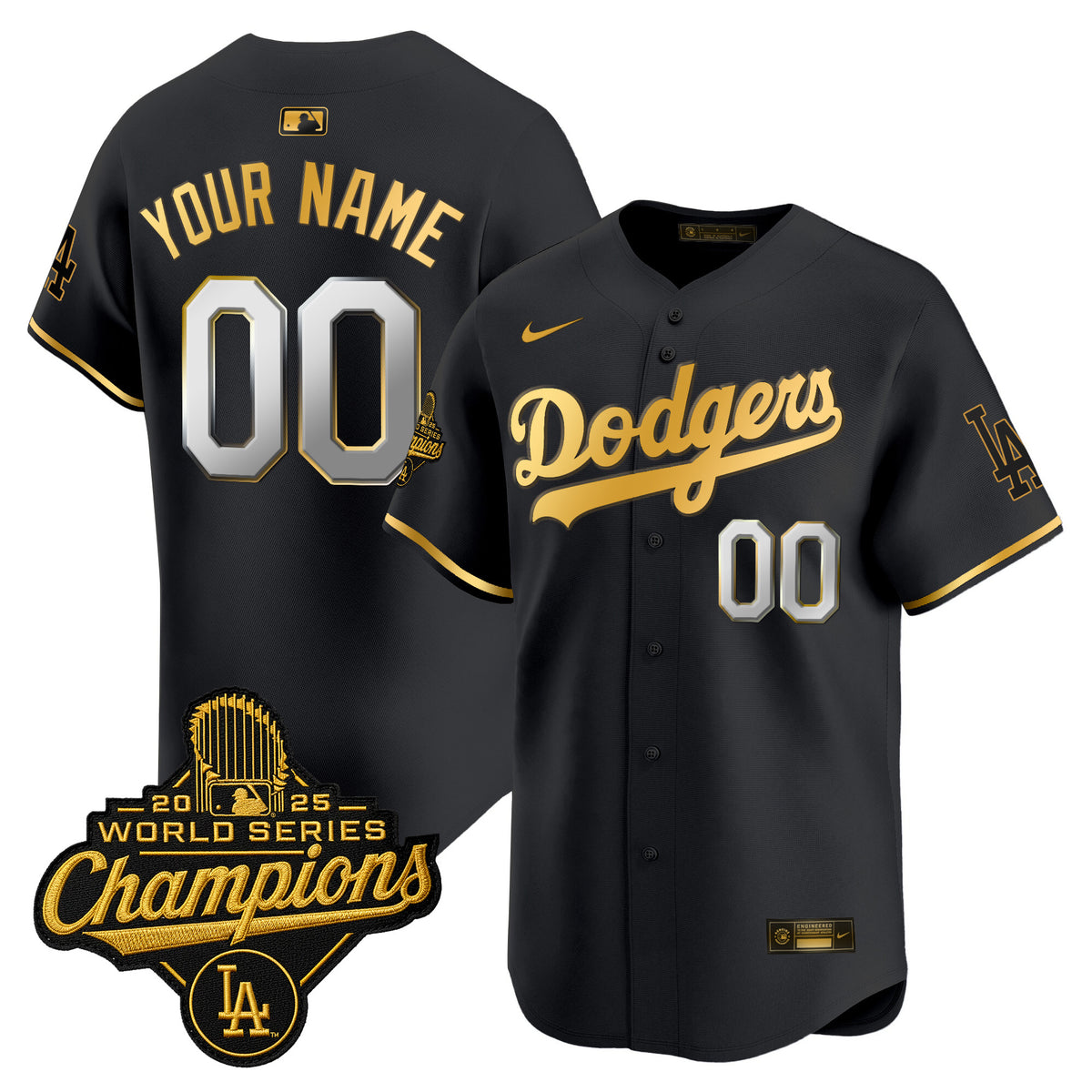 Dodgers 2025 World Series Champions Vapor Premier Limited Custom Jersey - All Stitched