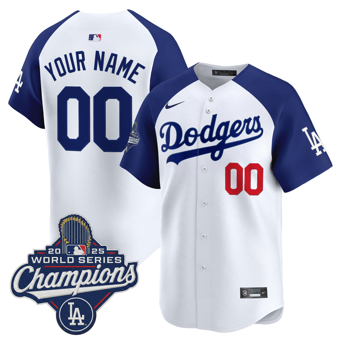 Dodgers 2025 World Series Champions Vapor Premier Limited Custom Jersey - All Stitched