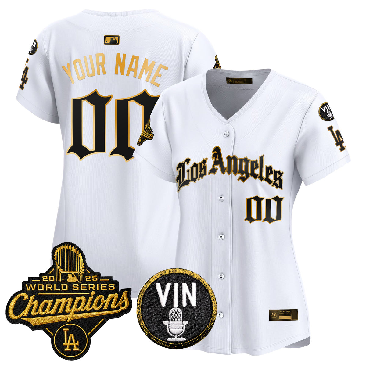 Dodgers 2025 World Series Champions Vapor Premier Limited Custom Jersey - LA Gothic Edition - All Stitched