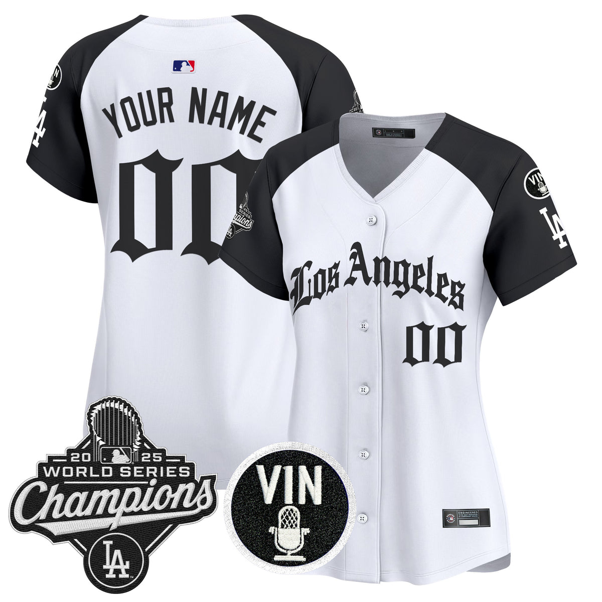 Dodgers 2025 World Series Champions Vapor Premier Limited Custom Jersey - LA Gothic Edition - All Stitched