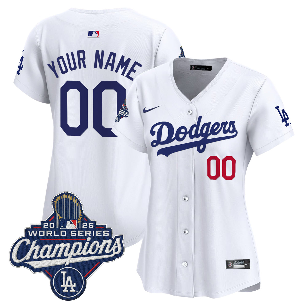 Dodgers 2025 World Series Champions Vapor Premier Limited Custom Jersey - All Stitched