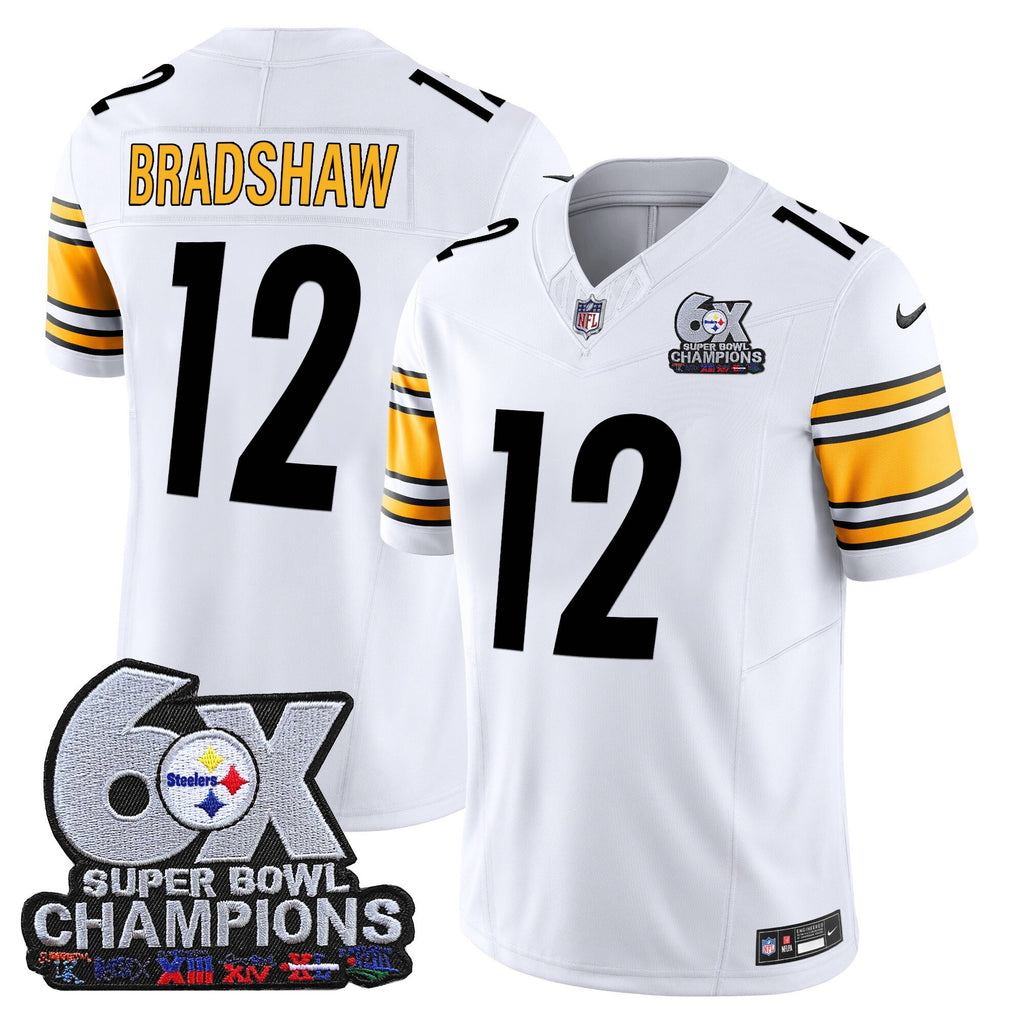 Men's Pittsburgh Steelers 6-Time Champions Patch Vapor Limited Jersey - All Stitched