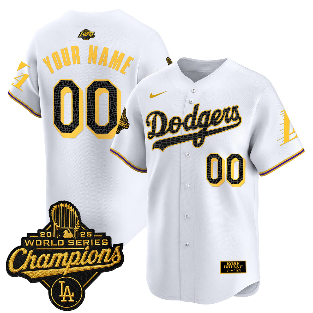 Dodgers 2025 World Series Champions Mamba Vapor Premier Limited Custom Jersey - All Stitched